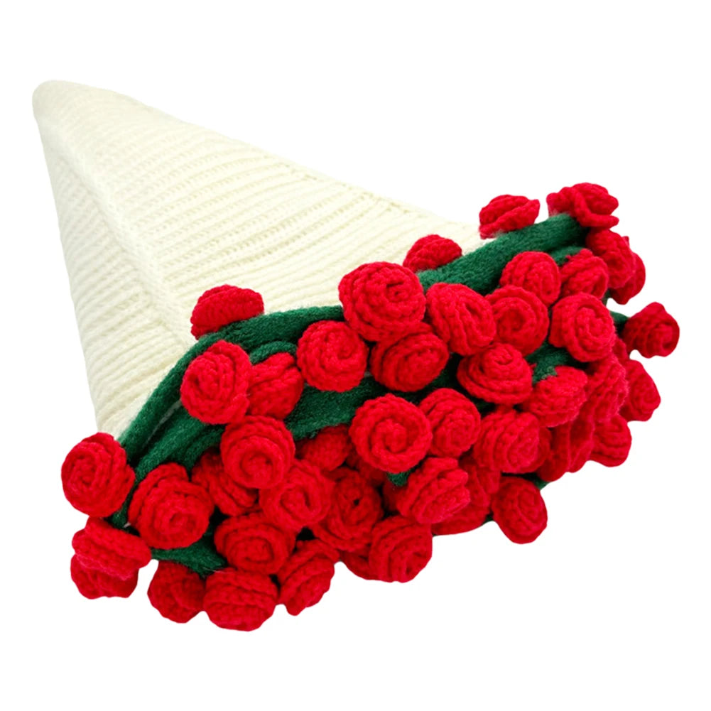Rose Bouquet Blankets Breathable Handmade Crocheted Blanket Flower Bouquet Blankets for Sofa Throw Nursery Blanket Mattress