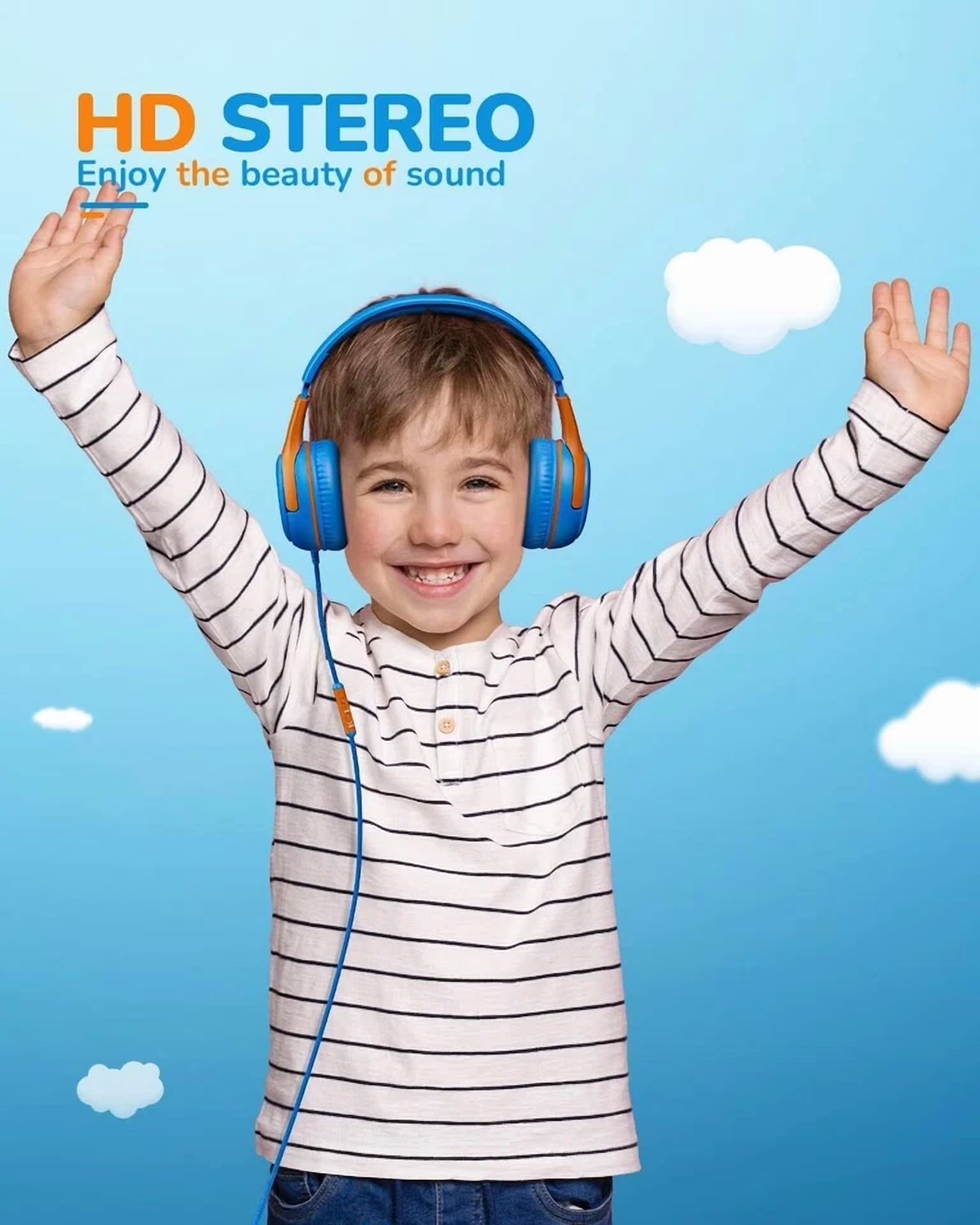 - Kids Headphones Wired Toddler Headphones with Microphone Over-Ear Headphones ...