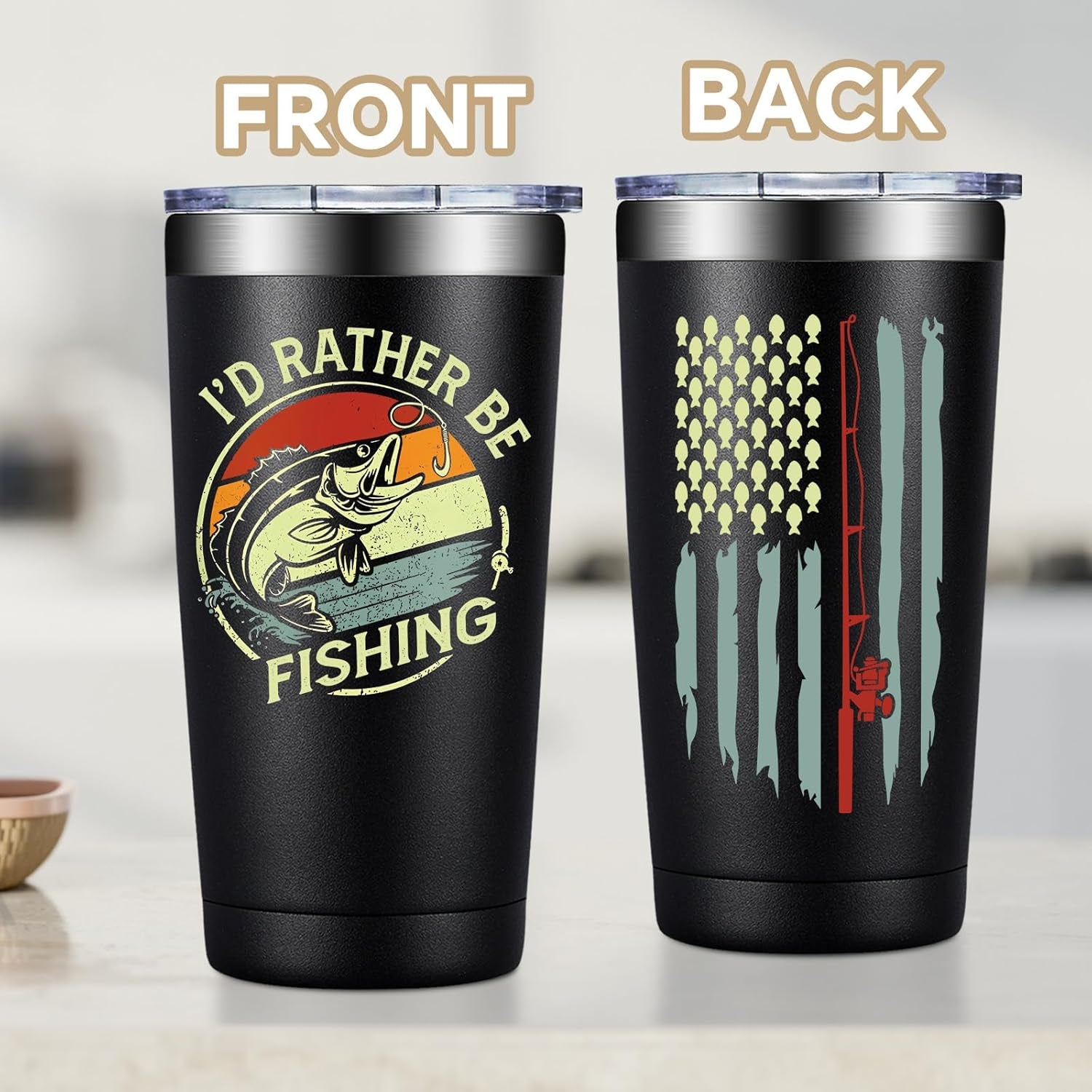 Fishing Gifts for Men - Gifts for Fisherman - Fishing Christmas Gift, Birthday Fathers Day Gift for Dad, Men, Husband, Him - Tumbler Cup 20Oz