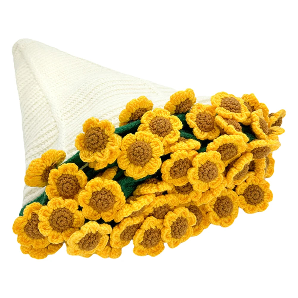 Rose Bouquet Blankets Breathable Handmade Crocheted Blanket Flower Bouquet Blankets for Sofa Throw Nursery Blanket Mattress