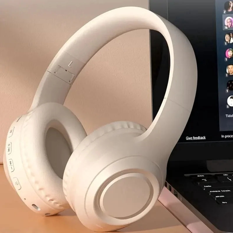 Noise Cancelling Headphones, Wireless Bluetooth Headphones, over Ear Headphones with Microphone, Khaki