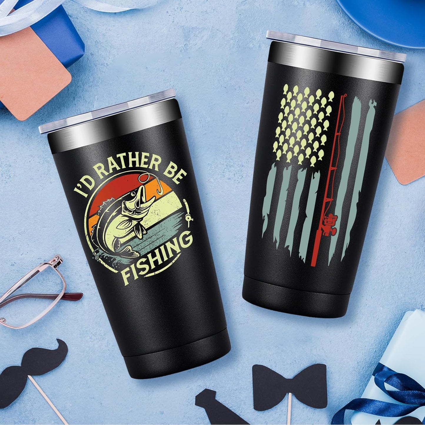 Fishing Gifts for Men - Gifts for Fisherman - Fishing Christmas Gift, Birthday Fathers Day Gift for Dad, Men, Husband, Him - Tumbler Cup 20Oz