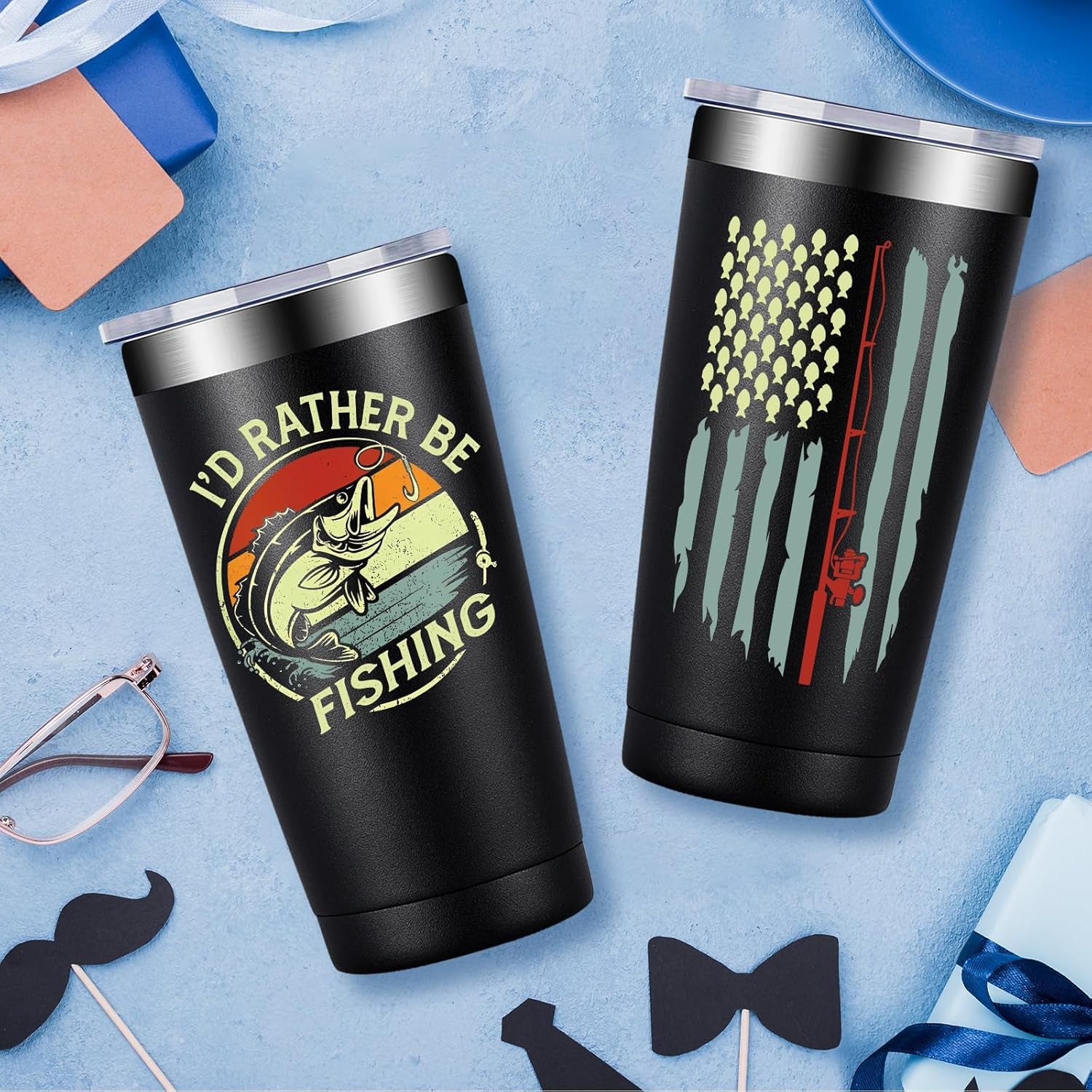 Fishing Gifts for Men - Gifts for Fisherman - Fishing Christmas Gift, Birthday Fathers Day Gift for Dad, Men, Husband, Him - Tumbler Cup 20Oz